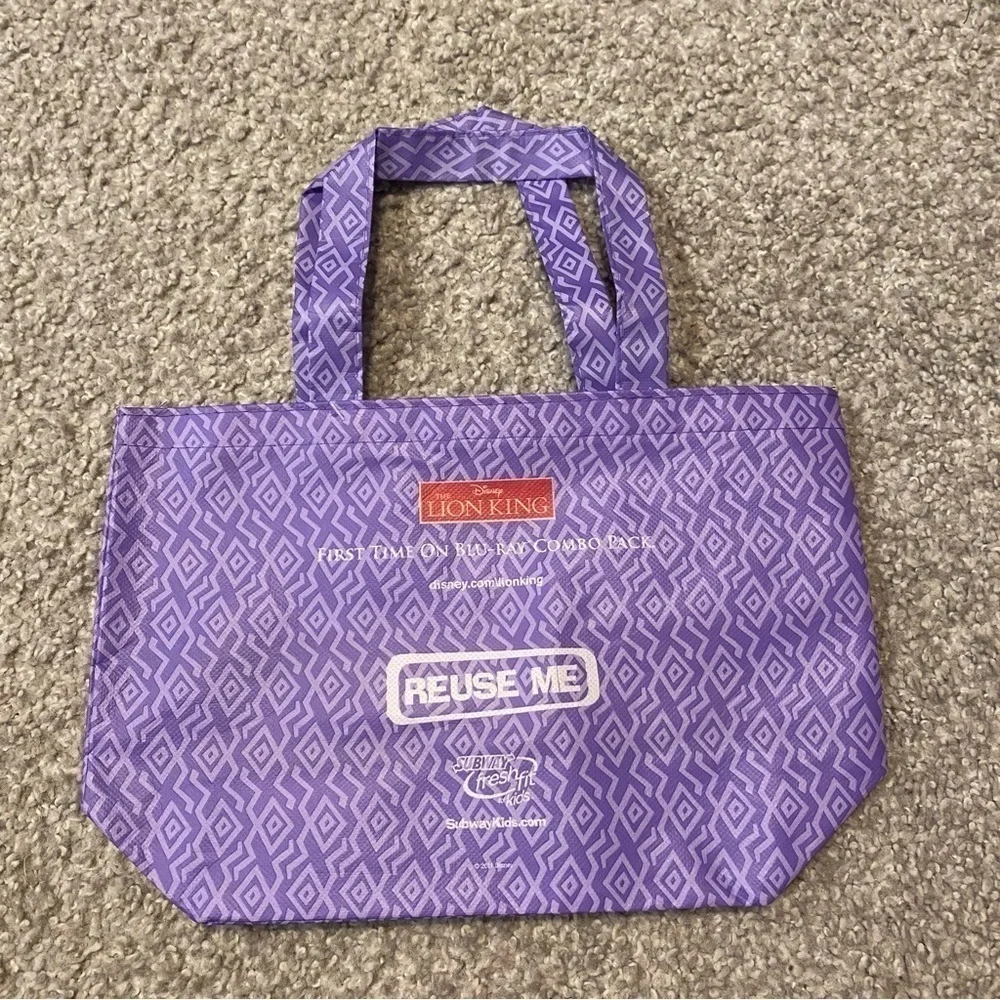 Disney Lion King Subway Lunch Bag Purple Kids Simba